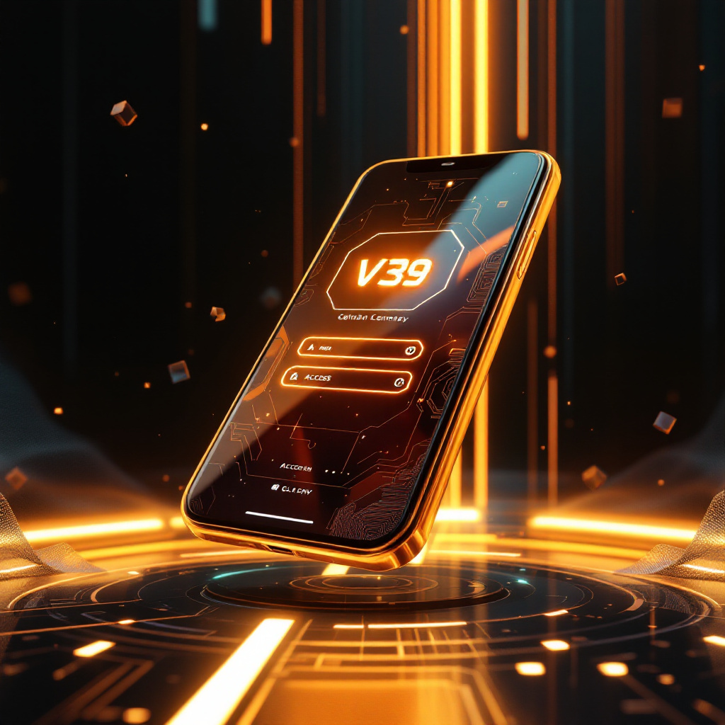 Banner Aplikasi V39 dengan akses permainan digital